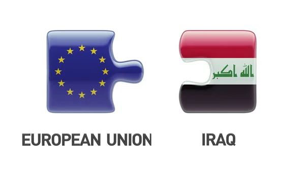 Unión Europea Iraq Puzzle Concepto — Foto de Stock