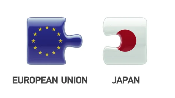 Conceito de Puzzle da União Europeia Japão — Fotografia de Stock