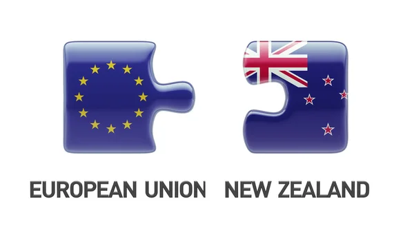Avrupa Birliği'nin Yeni Zelanda bulmaca kavramı — Stok fotoğraf