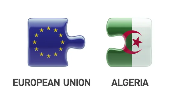 European Union Algeria  Puzzle Concept — Stock Photo, Image