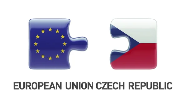 União Europeia República Checa Puzzle Concept — Fotografia de Stock