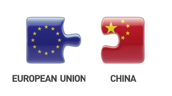 欧州連合中国パズル コンセプト — ストック写真