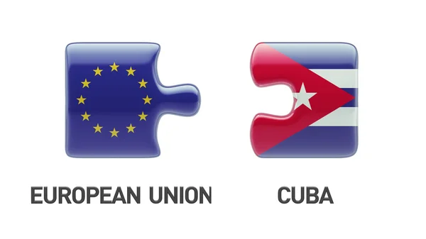 Europese Unie Cuba puzzel Concept — Stockfoto