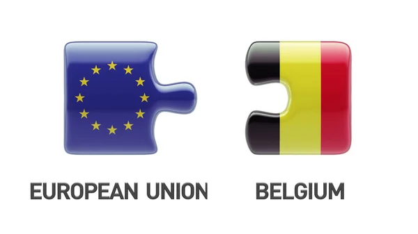 European Union Belgium  Puzzle Concept — Stock Photo, Image