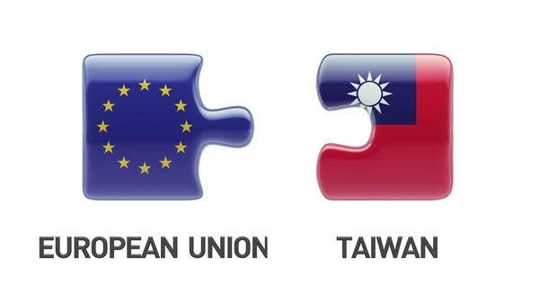 Union européenne Taiwan Puzzle Concept — Photo