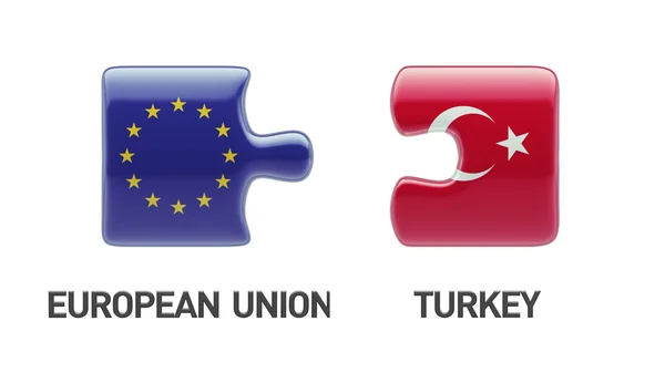 Europeiska unionen Turkiet pussel koncept — Stockfoto