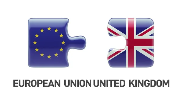 European Union United Kingdom  Puzzle Concept — Stock Photo, Image