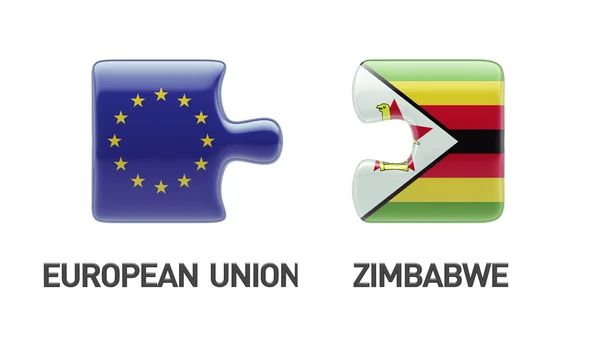 Europeiska unionen Zimbabwe pussel koncept — Stockfoto