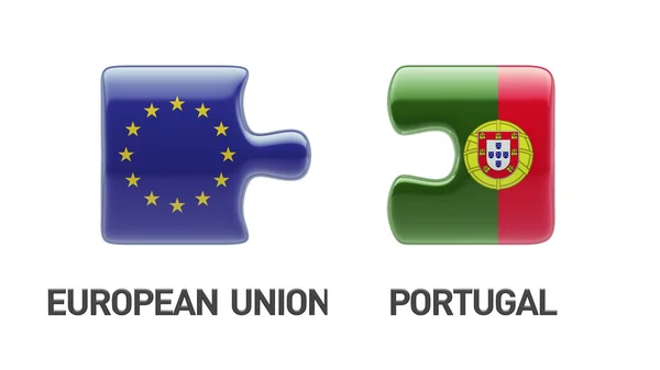 Conceito de Puzzle da União Europeia Portugal — Fotografia de Stock
