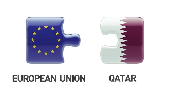 Europäische Union Katar Puzzle-Konzept — Stockfoto