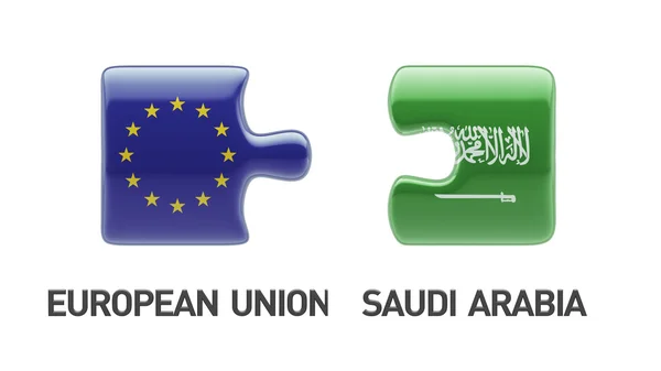 European Union Saudi Arabia  Puzzle Concept — Stock Photo, Image