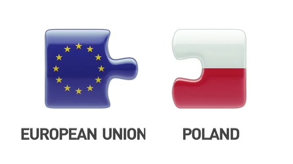 Unione Europea Polonia Puzzle Concept — Foto Stock