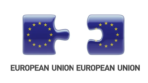 Europeiska unionen pussel koncept — Stockfoto
