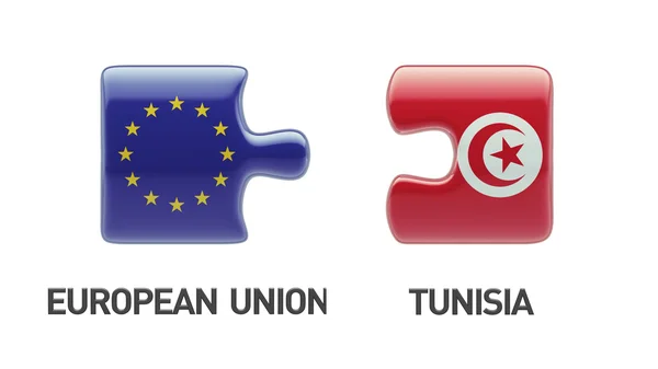 Tunisia European Union  Puzzle Concept — Stock Photo, Image