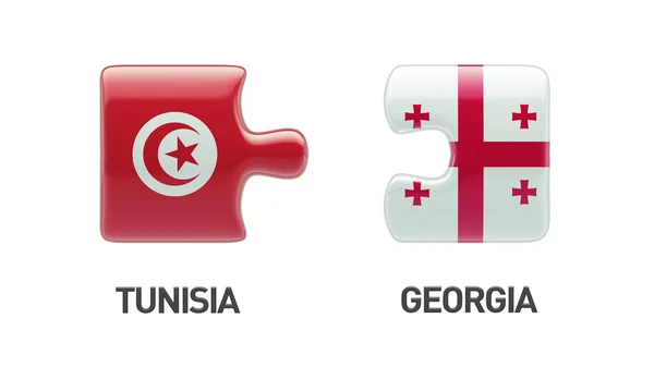 Tunisia Georgia  Puzzle Concept — Stock Photo, Image