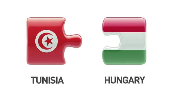 Tunisia Hungary  Puzzle Concept — Stock Photo, Image