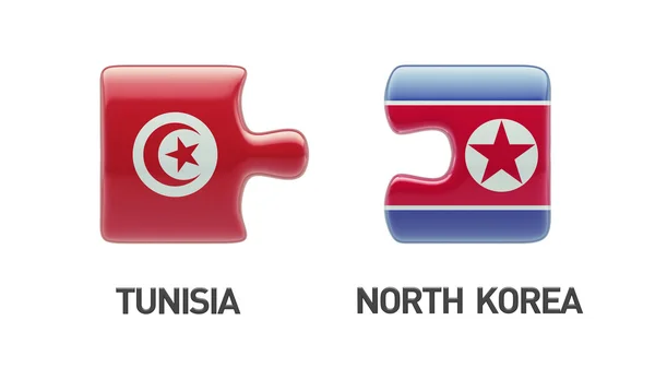 Tunisia North Korea  Puzzle Concept — Stock Photo, Image