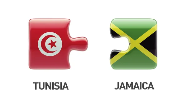 Tunísia Jamaica Puzzle Concept — Fotografia de Stock