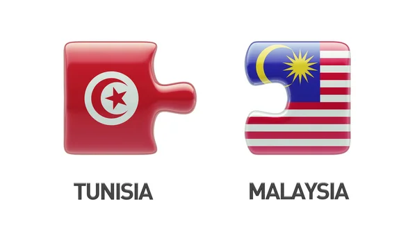 튀니지 말레이시아 퍼즐 개념 — 스톡 사진