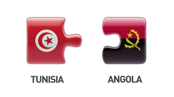 Túnez Angola Puzzle Concepto — Foto de Stock
