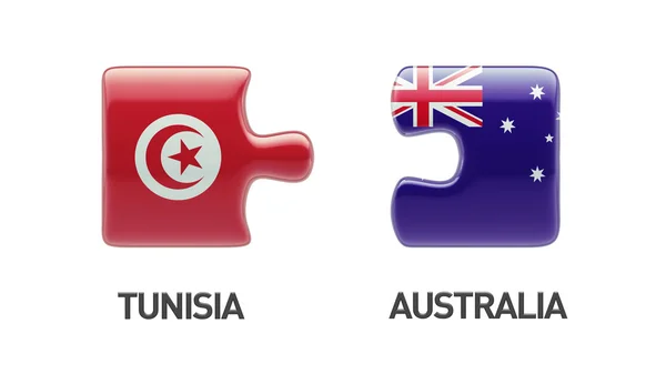 Tunezja Australia logiczne pojęcia — Zdjęcie stockowe