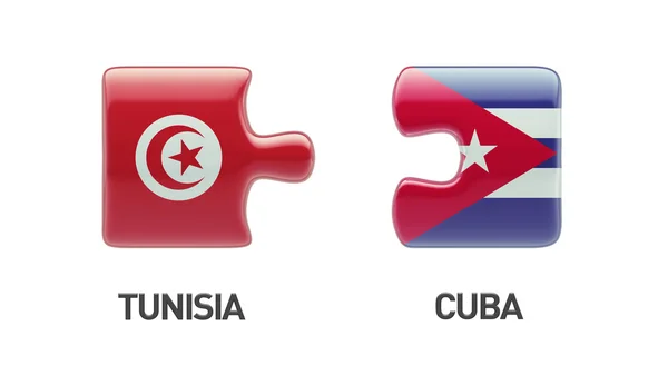 Τυνησία Κούβα παζλ έννοια — Φωτογραφία Αρχείου