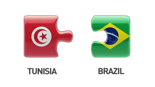 Tunezja Brazylia logiczne pojęcia — Zdjęcie stockowe