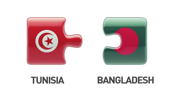 Tunesië Bangladesh puzzel Concept — Stockfoto