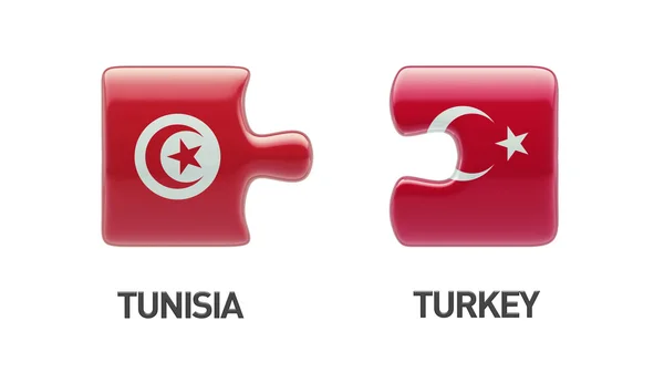 チュニジア トルコ パズル コンセプト — ストック写真