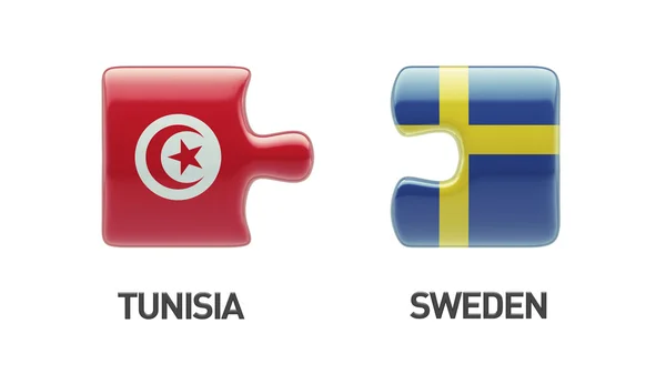 Tunisia Sweden  Puzzle Concept — Stock Photo, Image