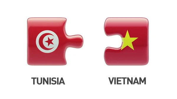 チュニジア ベトナム パズル コンセプト — ストック写真