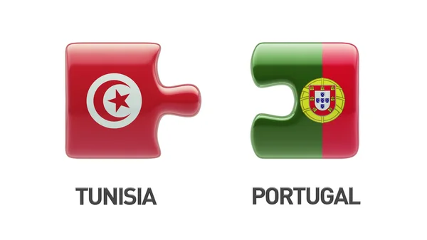 Tunísia Portugal Puzzle Concept — Fotografia de Stock