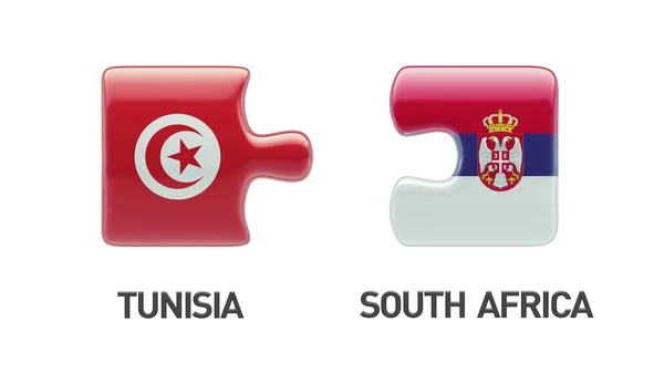 Tunisia Serbia  Puzzle Concept — Stock Photo, Image