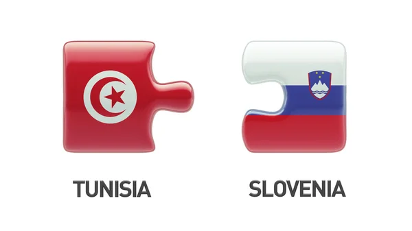 Tunezja Słowenia logiczne pojęcia — Zdjęcie stockowe