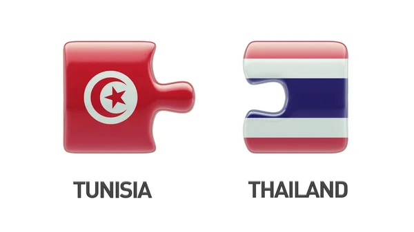 Thailand Tunisia  Puzzle Concept — Stock Photo, Image