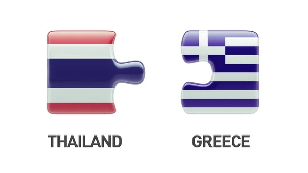 Tailandia Grecia Puzzle Concepto — Foto de Stock