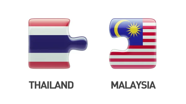Tailandia Malasia Puzzle Concepto — Foto de Stock