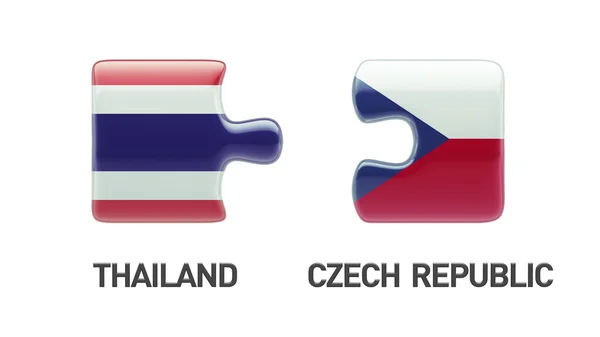 Tailandia República Checa Puzzle Concepto — Foto de Stock