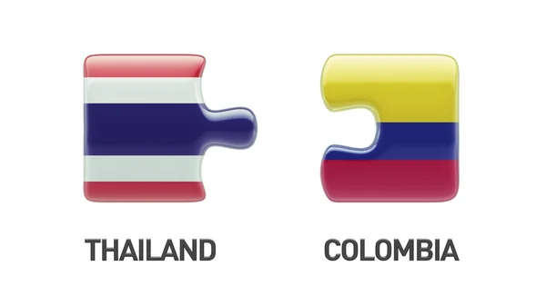 Thailand Colombia puzzel Concept — Stockfoto