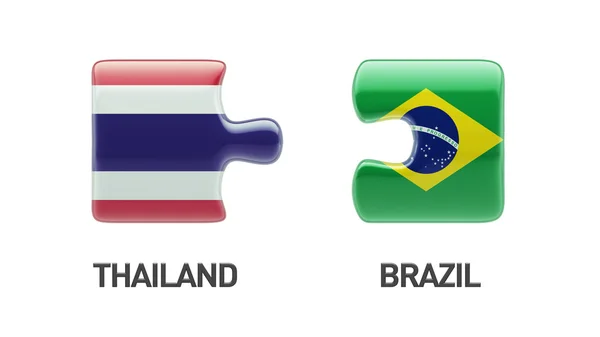 Thailand Brazil  Puzzle Concept — Stock Photo, Image