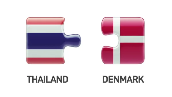 Thailand Denmark  Puzzle Concept — Stock Photo, Image