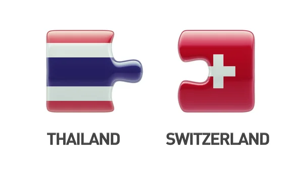 Thaïlande Suisse Puzzle Concept — Photo