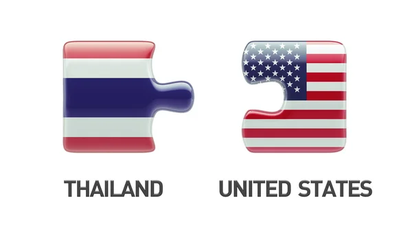 Thaïlande Etats-Unis Puzzle Concept — Photo