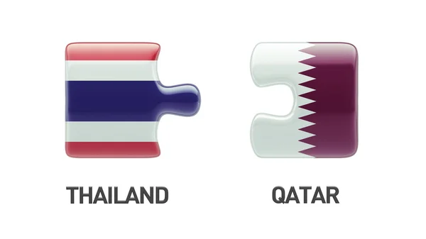Tailandia Qatar Puzzle Concepto — Foto de Stock