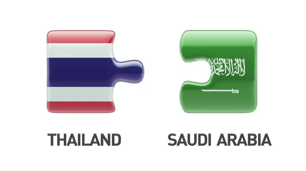 Tailandia Arabia Saudita Puzzle Concepto — Foto de Stock