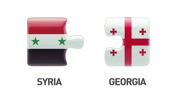 Syrië Georgië puzzel Concept — Stockfoto