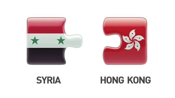Syria Hong Kong logiczne pojęcia — Zdjęcie stockowe
