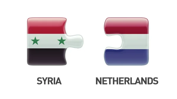 Syrië Nederland puzzel Concept — Stockfoto