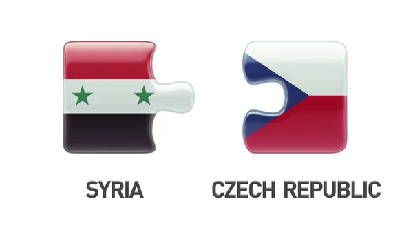 Syrien tschechische republik puzzle konzept — Stockfoto