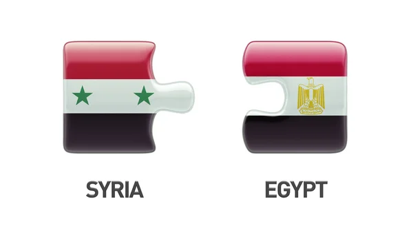 Sýrie Egypt Puzzle koncept — Stock fotografie